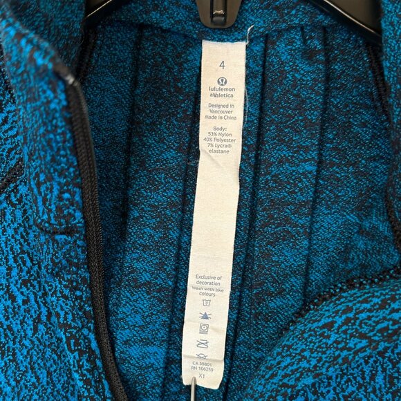 Lululemon Rush Hour Running Luon Spray Jacquard Shocking Blue Rulu 4 Pullover - Picture 2 of 11
